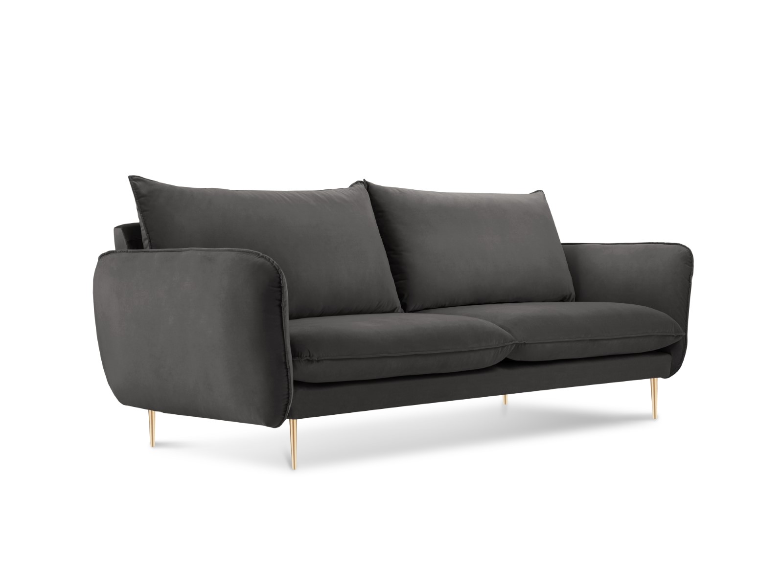 Cosmopolitan Design - Divano "Vienna" 2 posti in velluto grigio scuro
