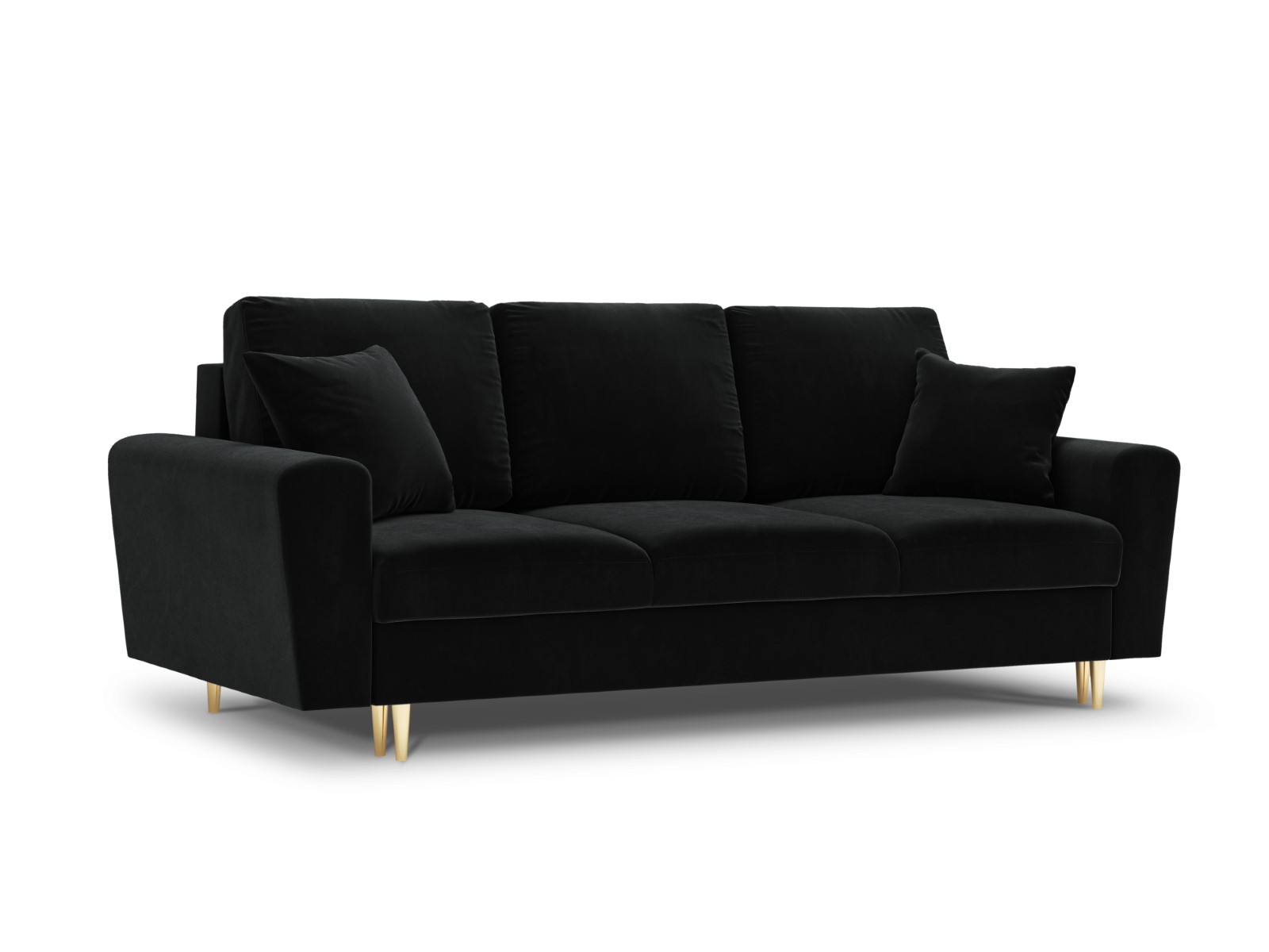 Cosmopolitan Design - Divano convertibile con contenitore "Kyoto" 3 posti in velluto nero