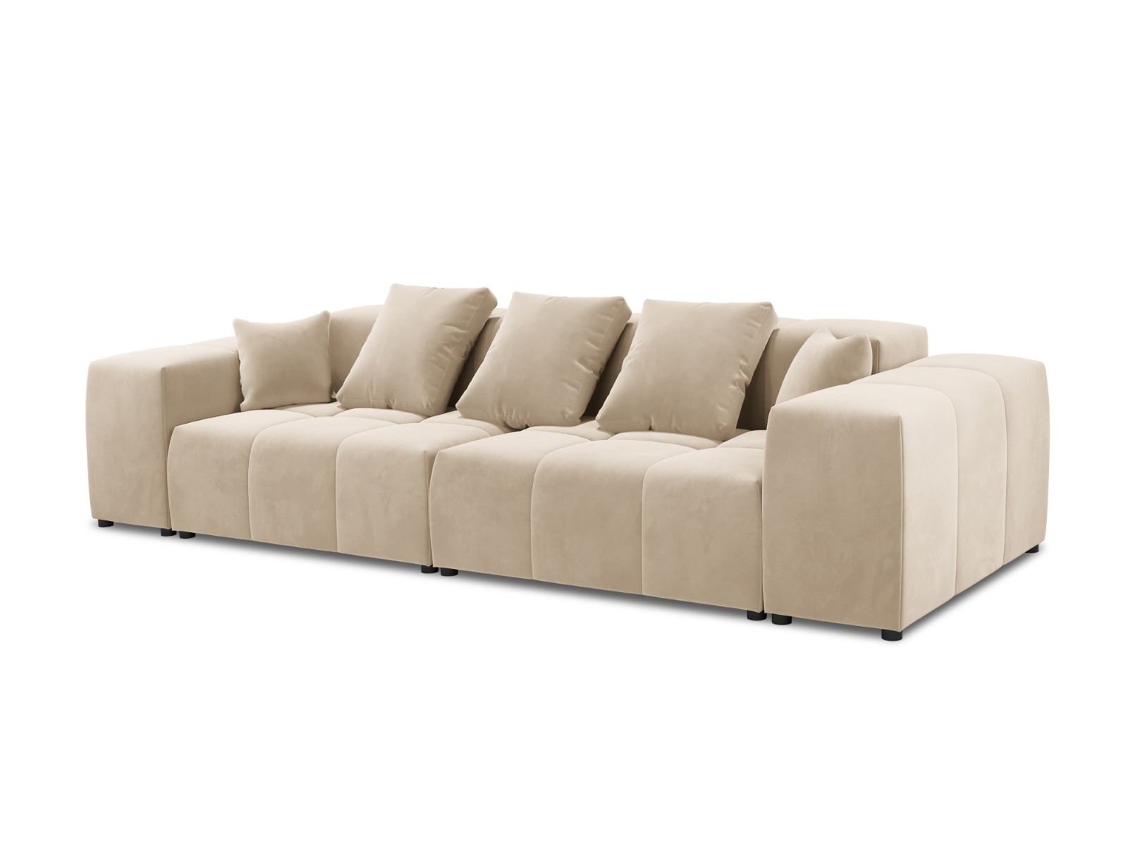 Cosmopolitan Design - Divano modulare "Rome" 3 posti in velluto beige