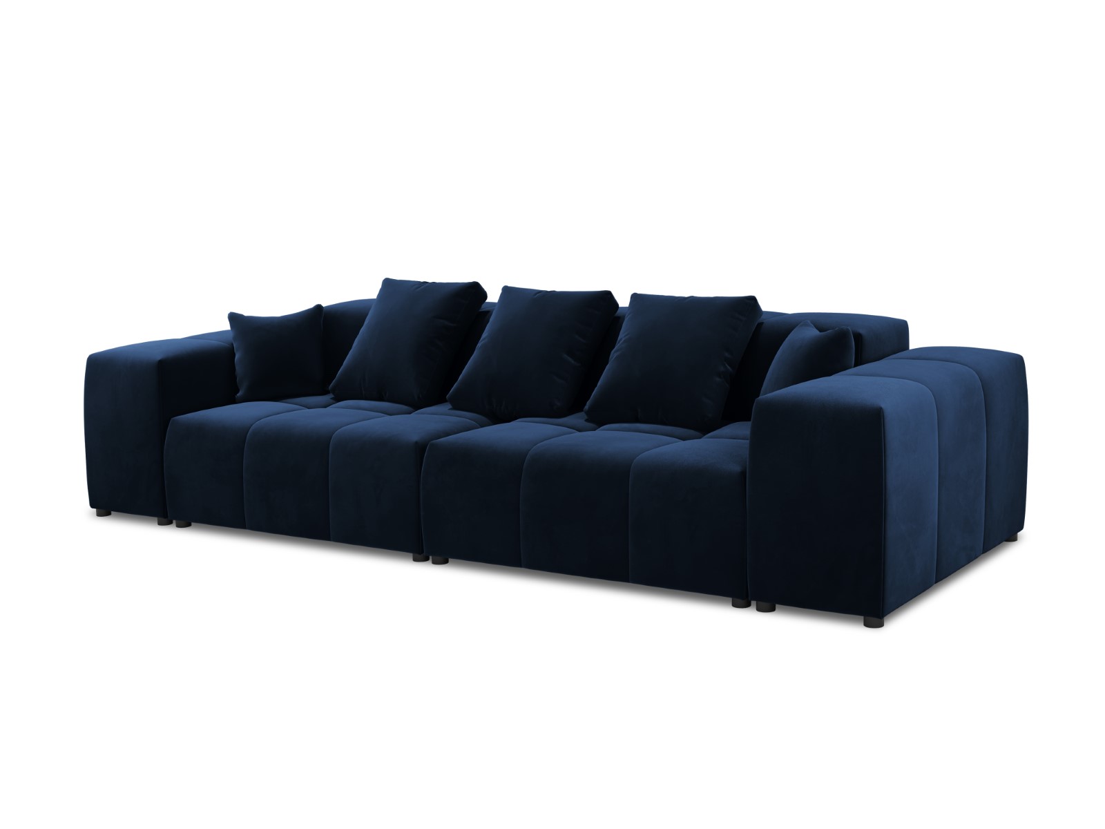 Cosmopolitan Design - Divano modulare "Rome" 3 posti in velluto blu reale