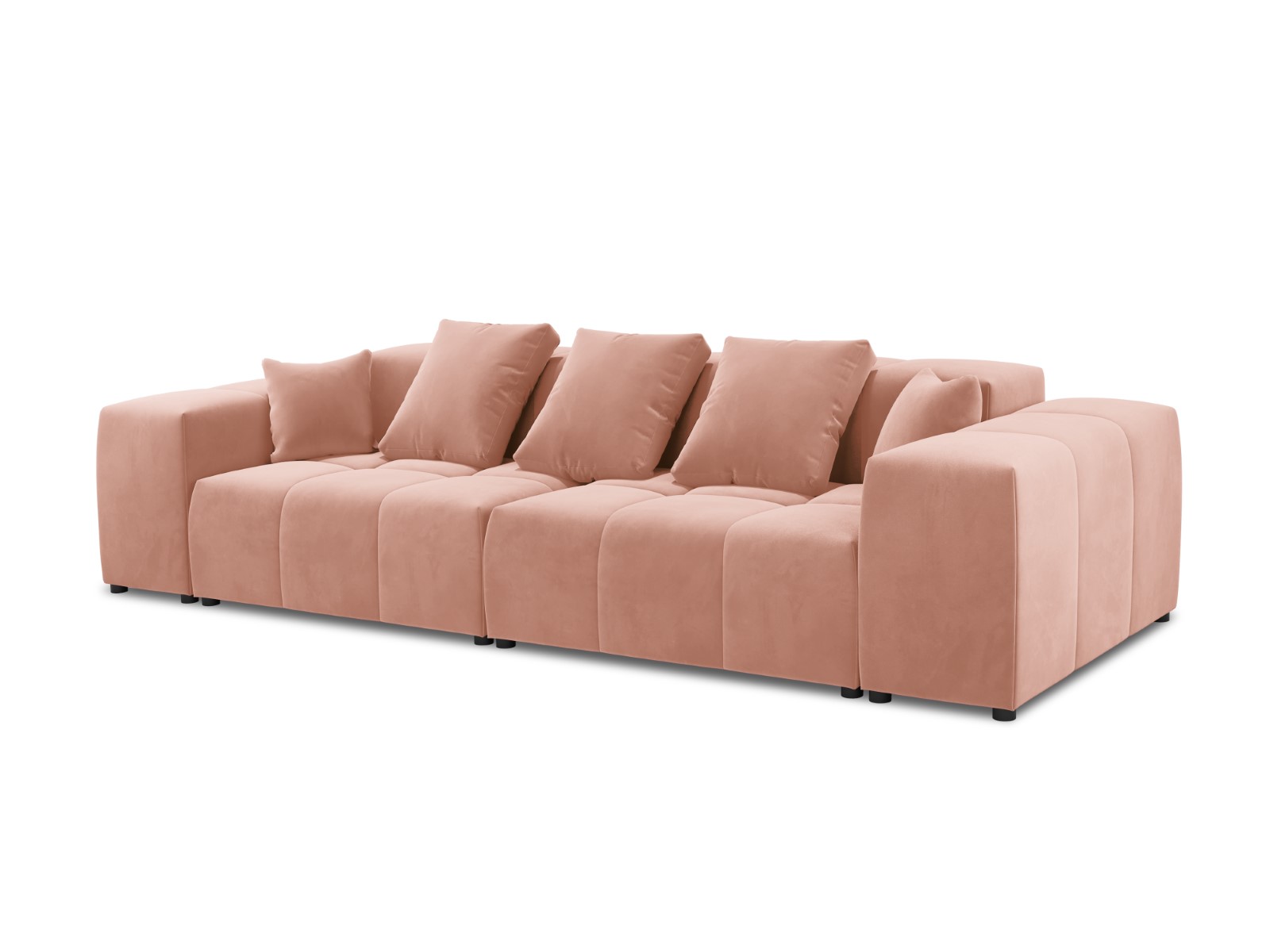 Cosmopolitan Design - Divano modulare "Rome" 3 posti in velluto rosa