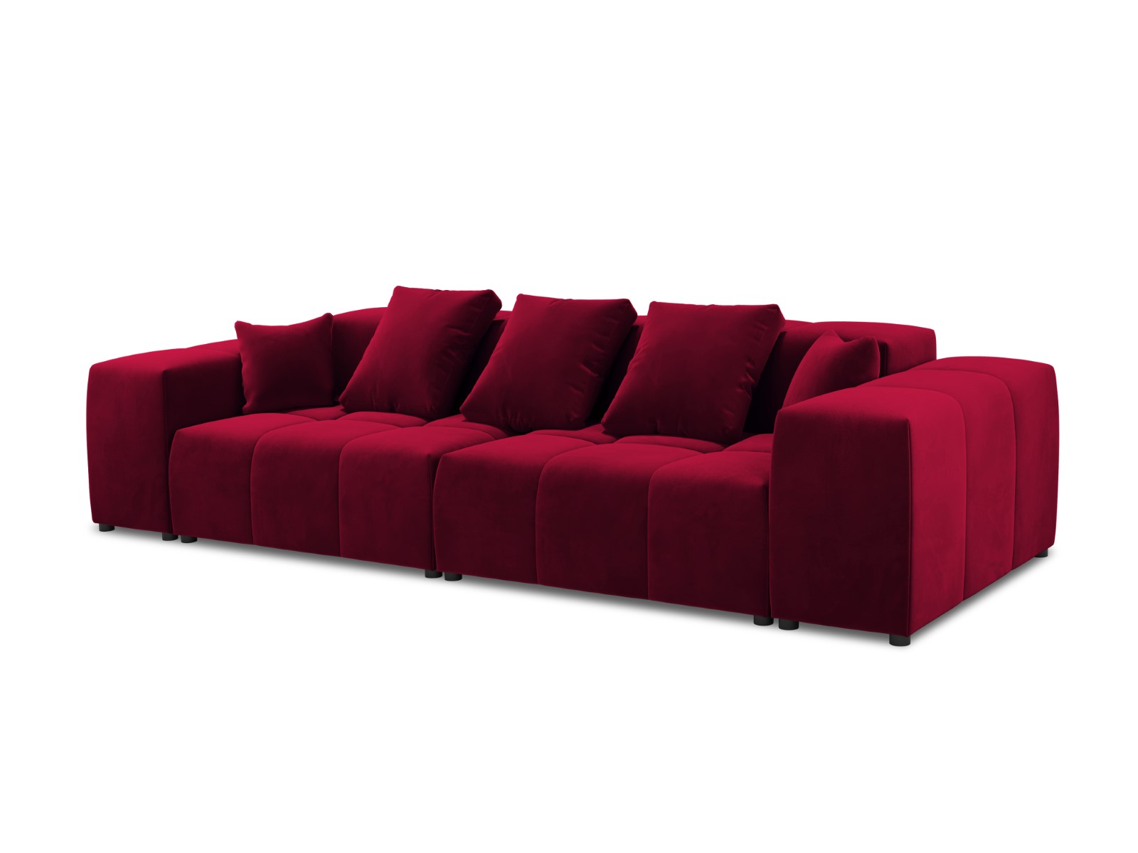 Cosmopolitan Design - Divano modulare "Rome" 3 posti in velluto rosso