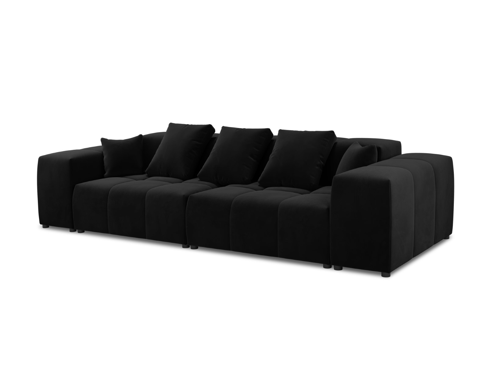 Cosmopolitan Design - Divano modulare "Rome" 3 posti in velluto nero