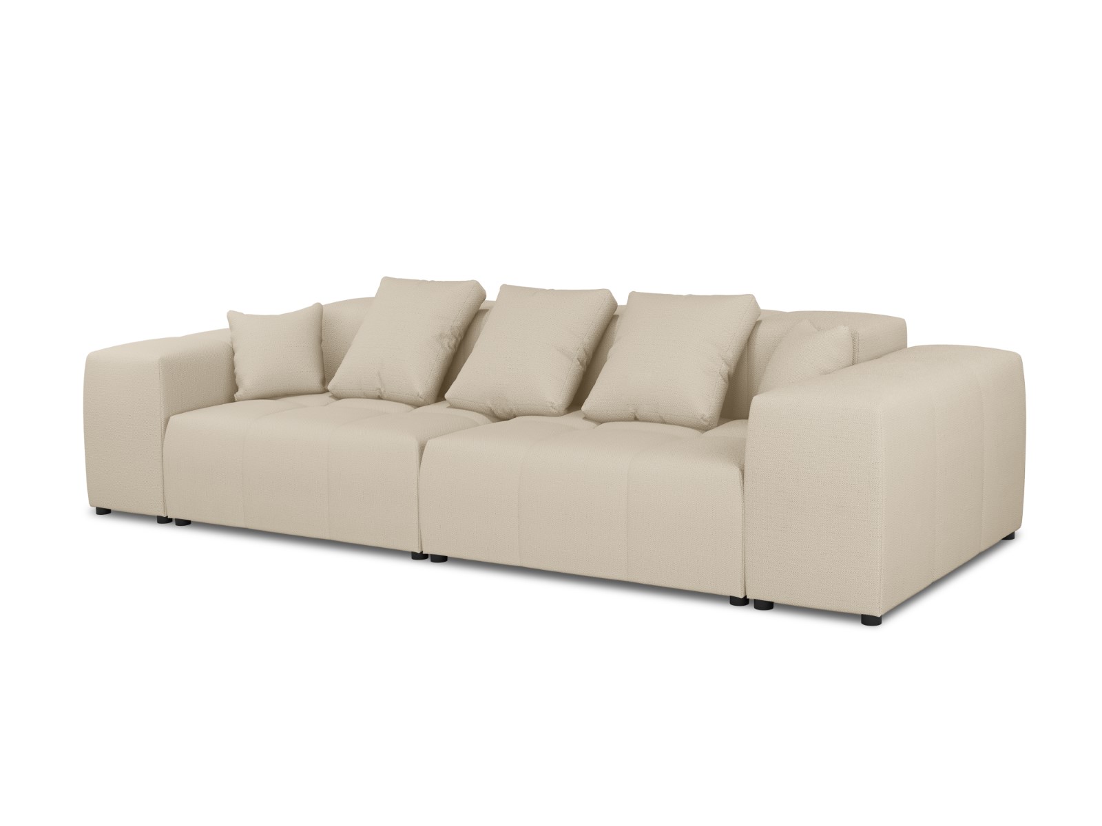 Cosmopolitan Design - Divano modulare "Rome" 3 posti in tessuto strutturato beige