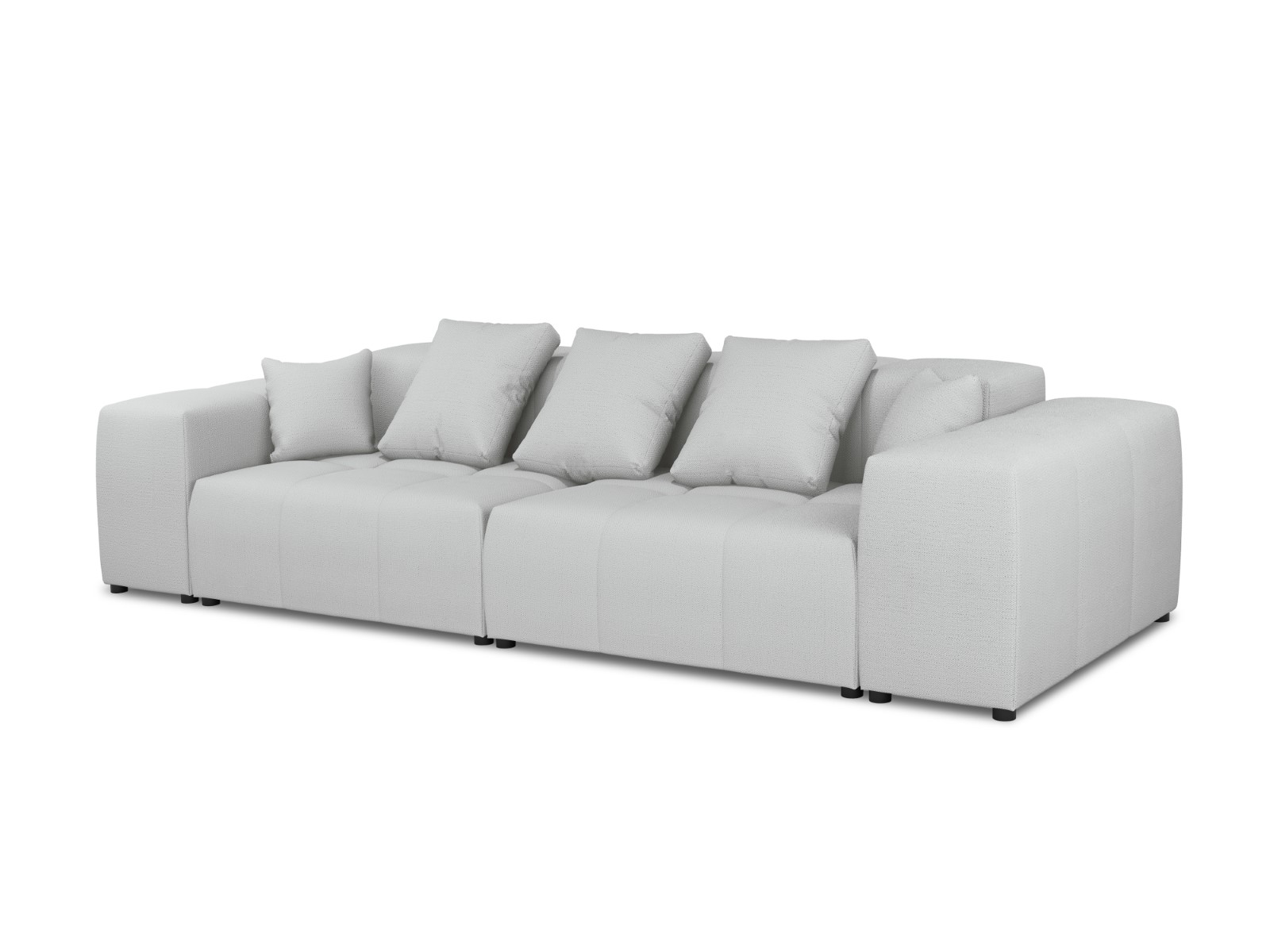 Cosmopolitan Design - Divano modulare "Rome" 3 posti in tessuto strutturato grigio chiaro