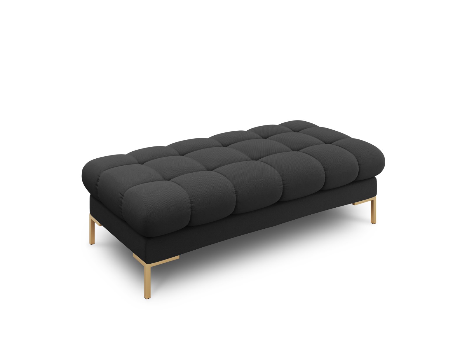 Cosmopolitan Design - Panca "Bali" 2 posti in tessuto strutturato grigio scuro