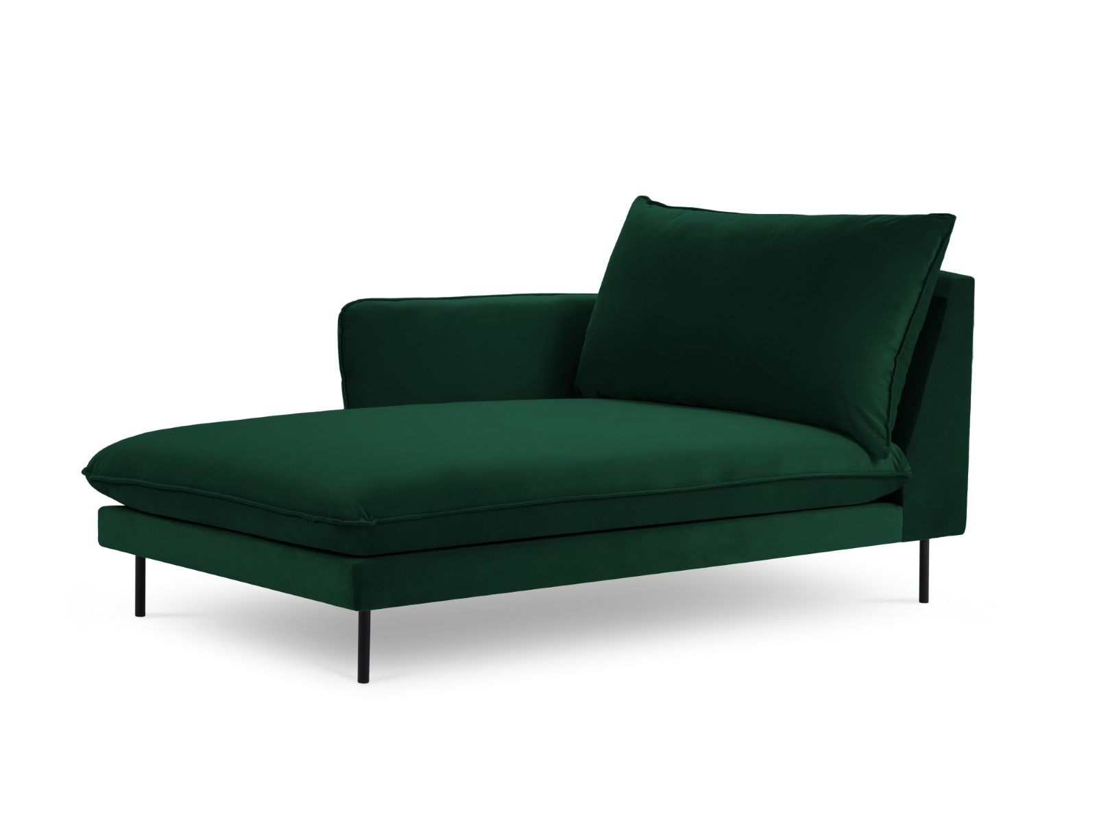 Cosmopolitan Design - Chaise longue sinistra "Vienna" in velluto verde bottiglia