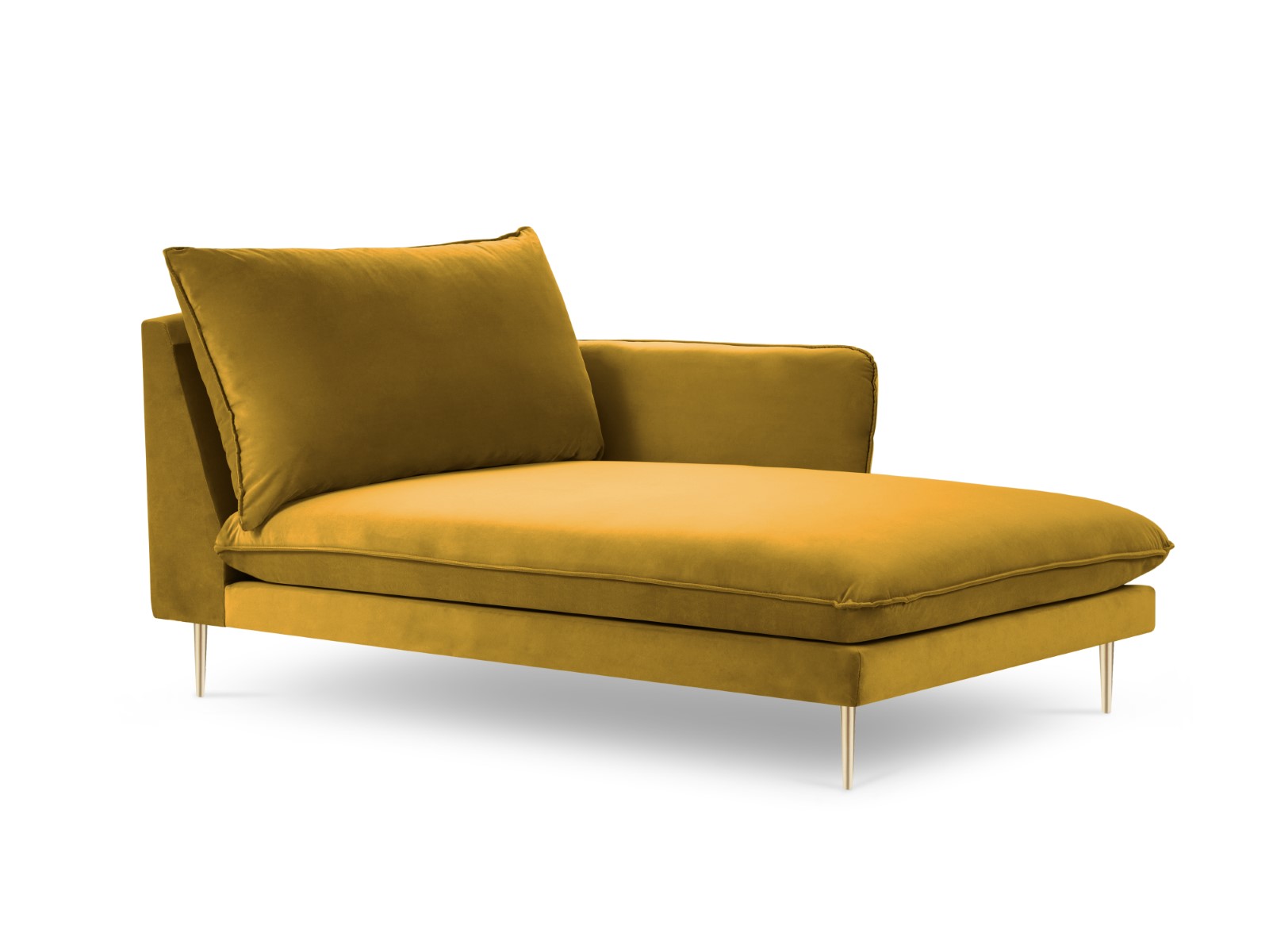 Cosmopolitan Design - Chaise longue destra "Vienna" in velluto giallo