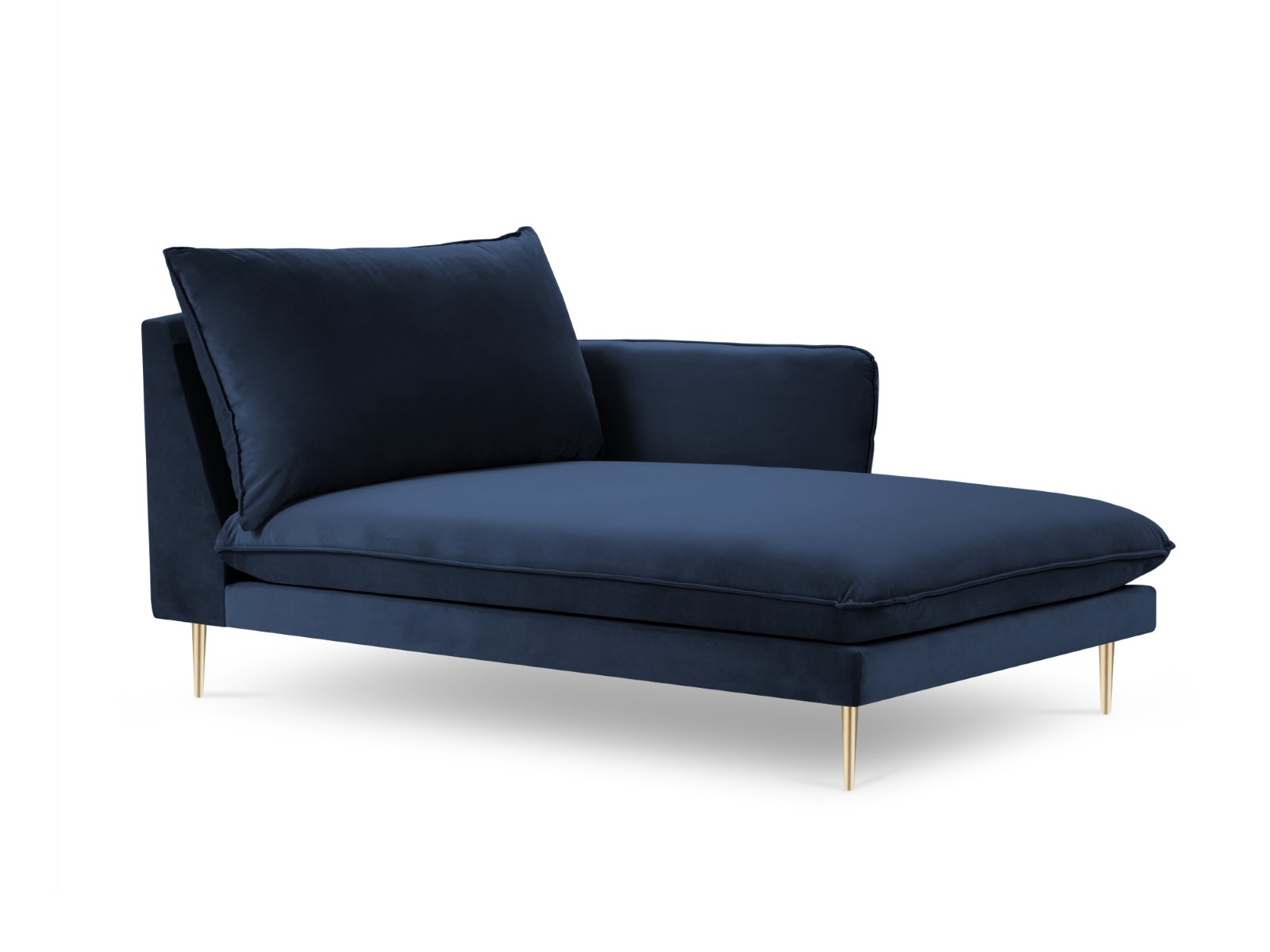 Cosmopolitan Design - Chaise longue destra "Vienna" in velluto blu reale