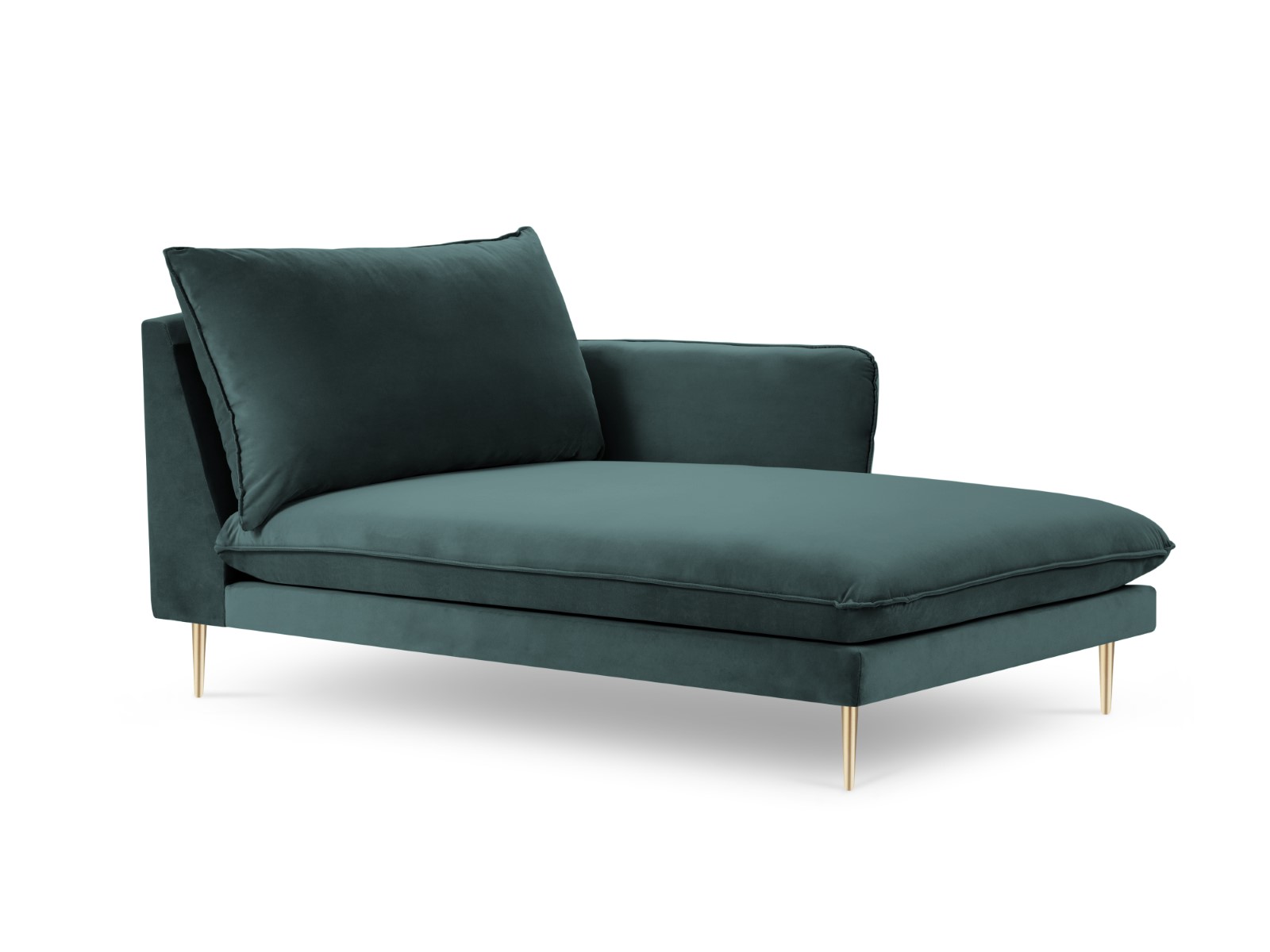 Cosmopolitan Design - Chaise longue destra "Vienna" in velluto petrolio