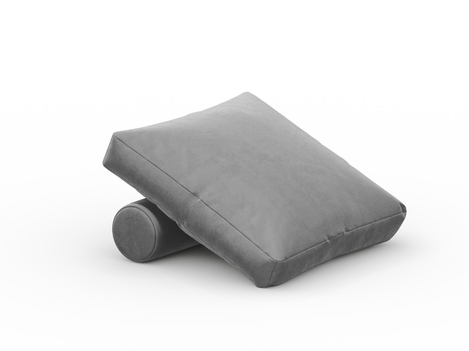 Cosmopolitan Design - Cuscino "Rome" 55x50x27cm in velluto grigio