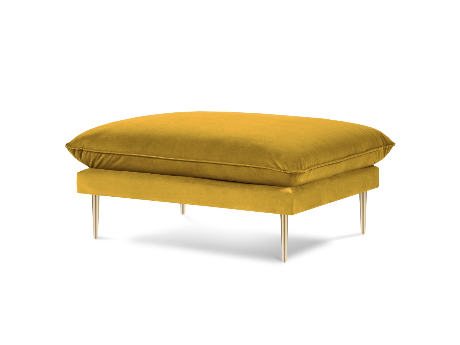Cosmopolitan Design - Pouf "Vienna" in velluto giallo