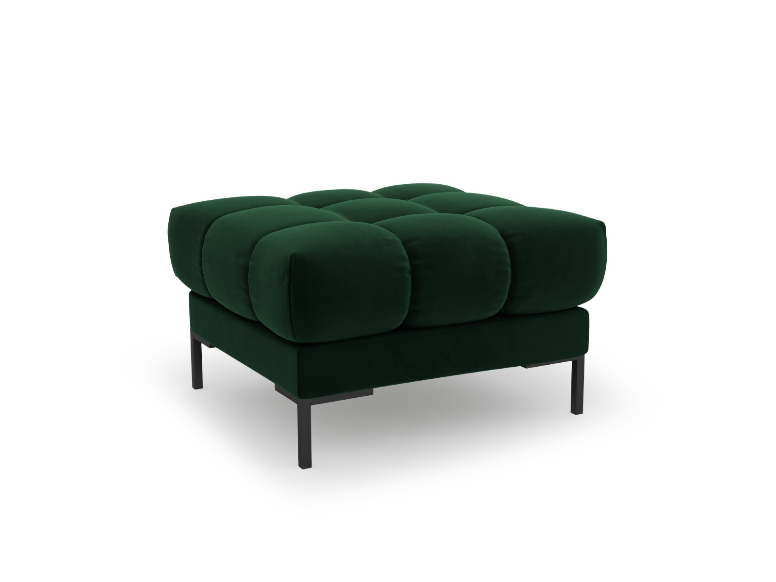 Cosmopolitan Design - Pouf "Bali" in velluto verde bottiglia